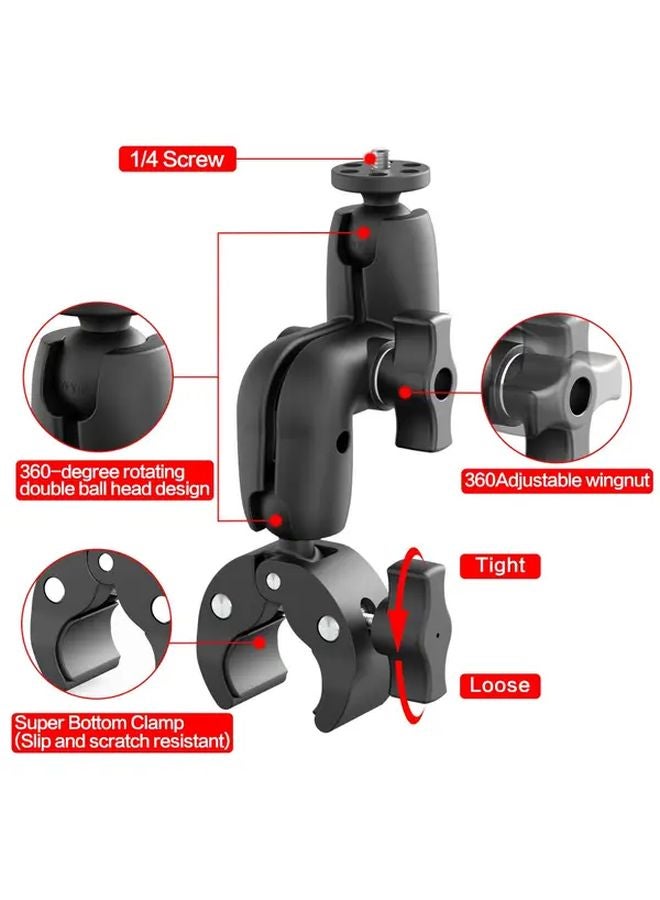 حامل قابل للتعديل أسود 360 درجة لمقبض الدراجة لـ Insta360 وكاميرات الرياضة - Image 4